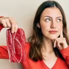 woman model considering beef