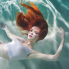 close up woman model underwater