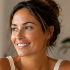 thumbnail happy woman with tan skin after tanning drops regimen